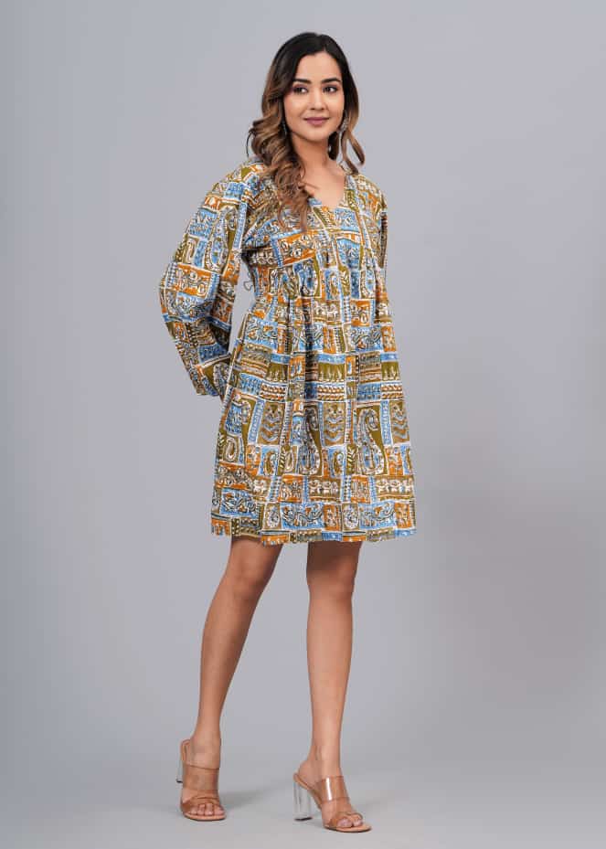 Designer Printed Midi Dress