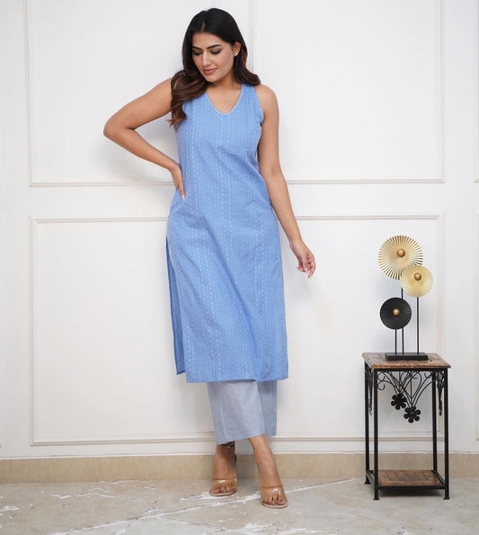 Pure Soft Cotton Handloom Katha Co-ord Set