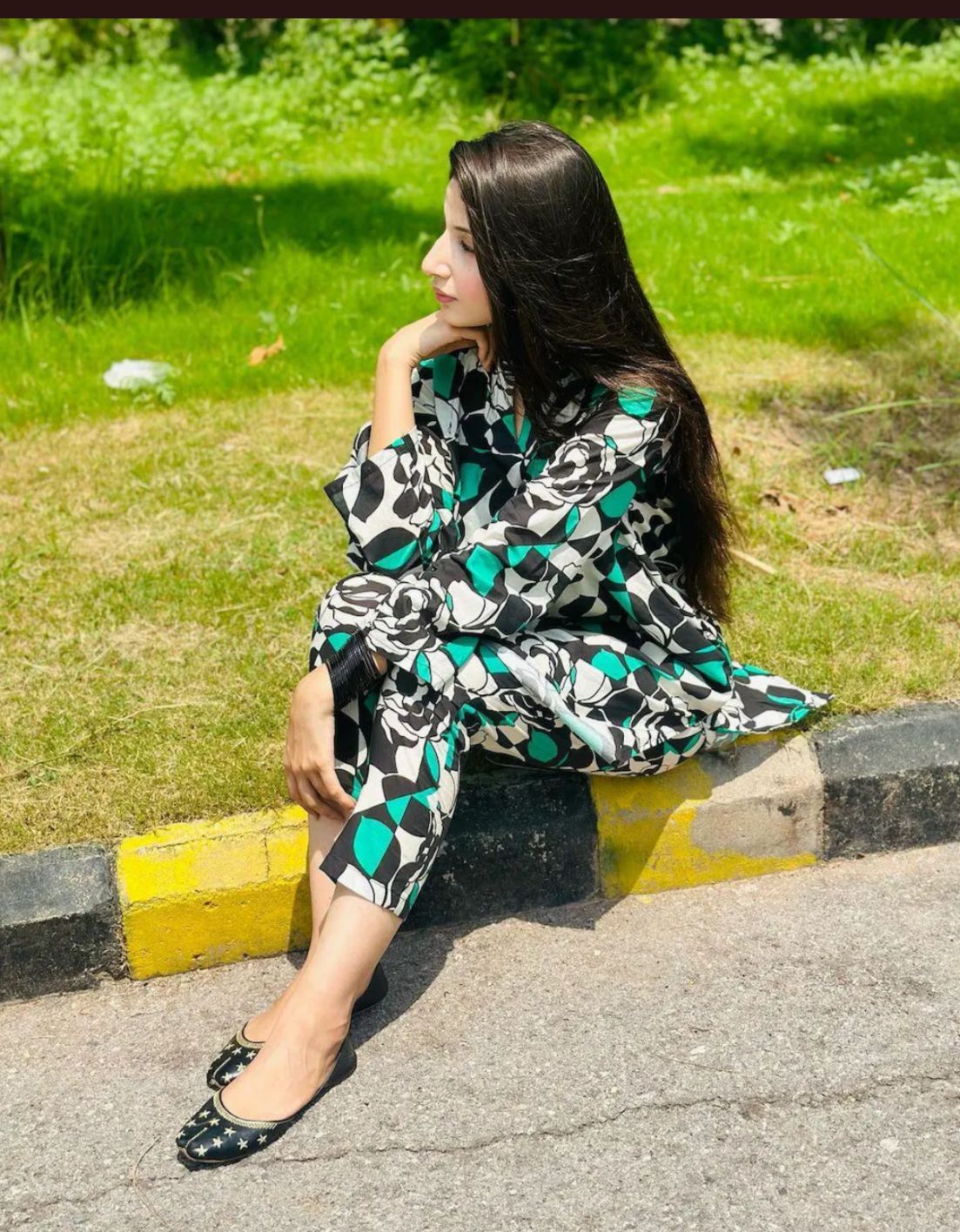 Designer Green Printed Co-ord Set