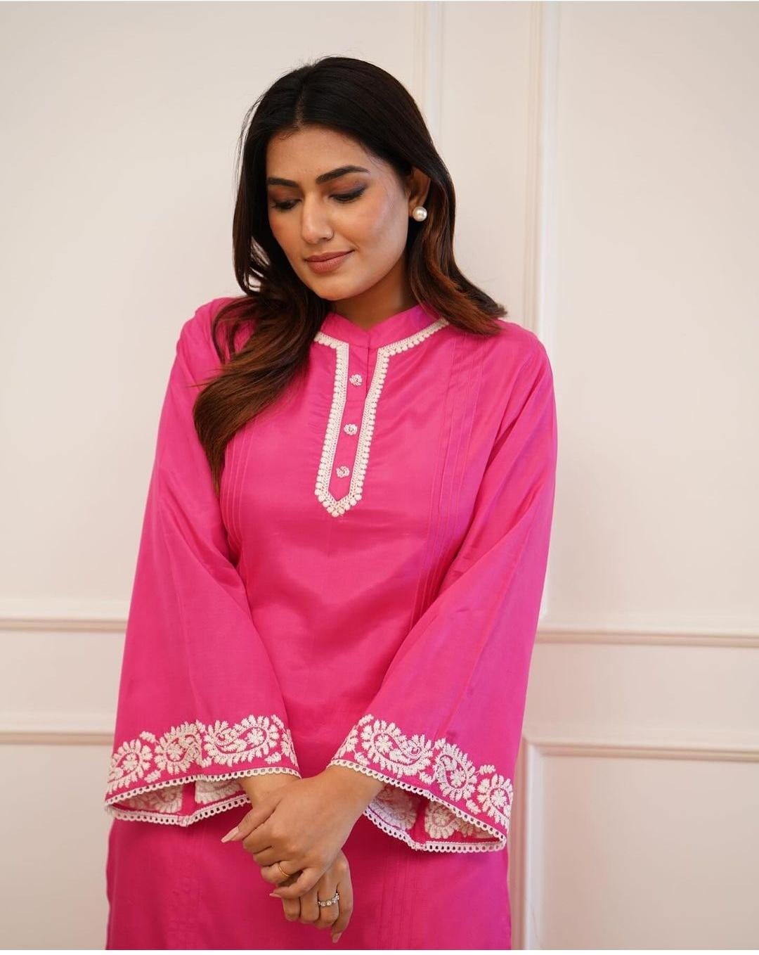 Beautiful Pink Embroidered Co-ord Set