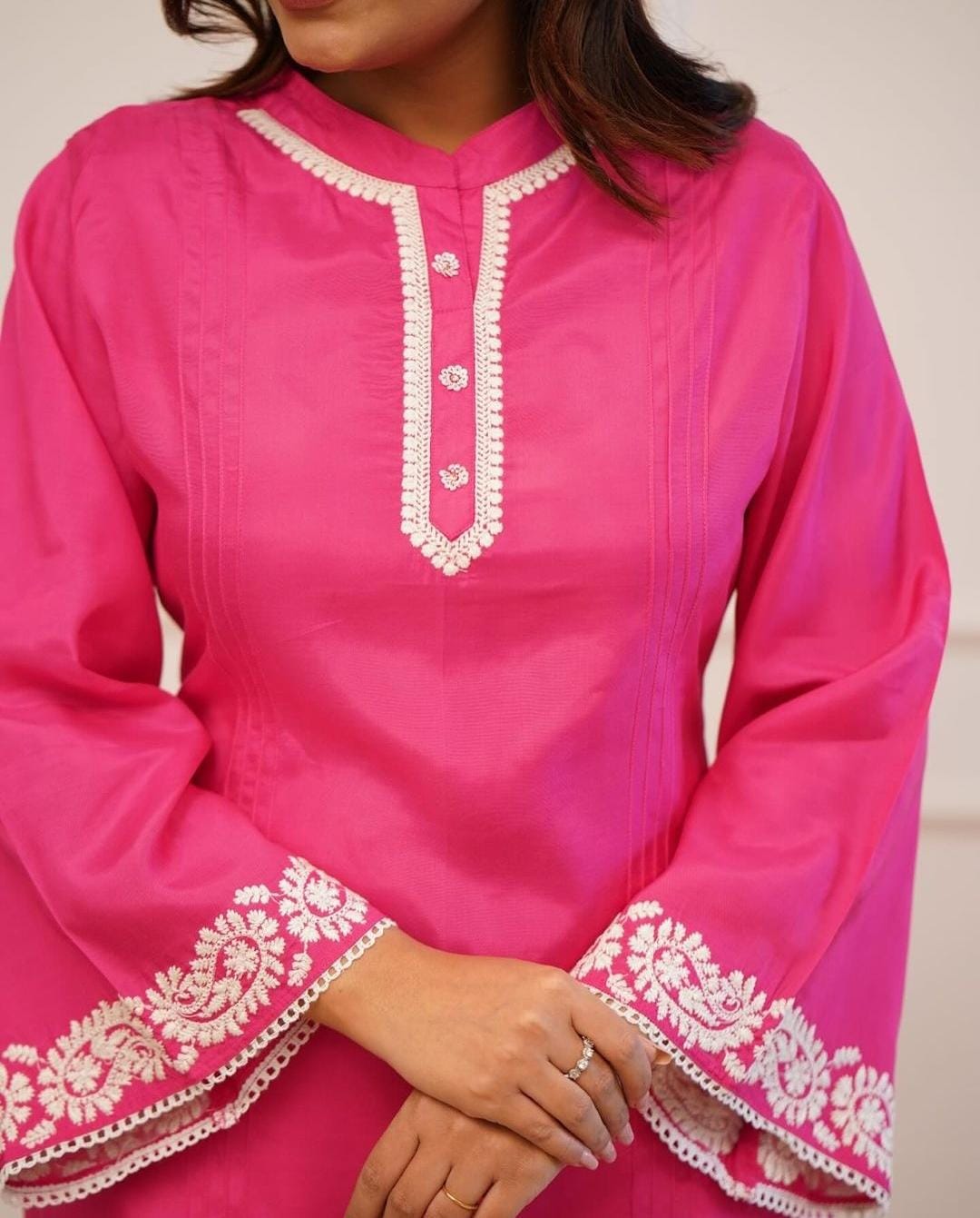 Beautiful Pink Embroidered Co-ord Set