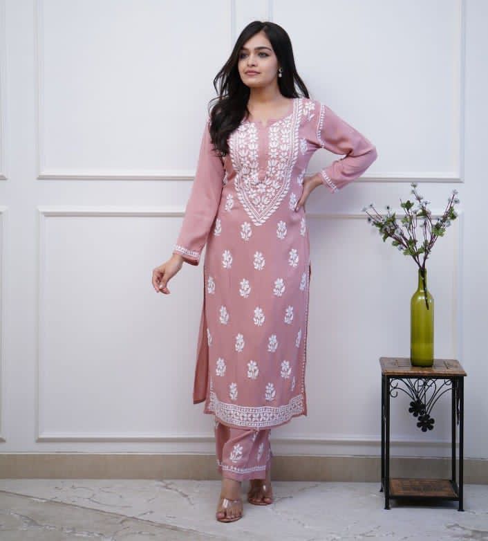 Elegant Chickenari Embroidered Co-ord Set