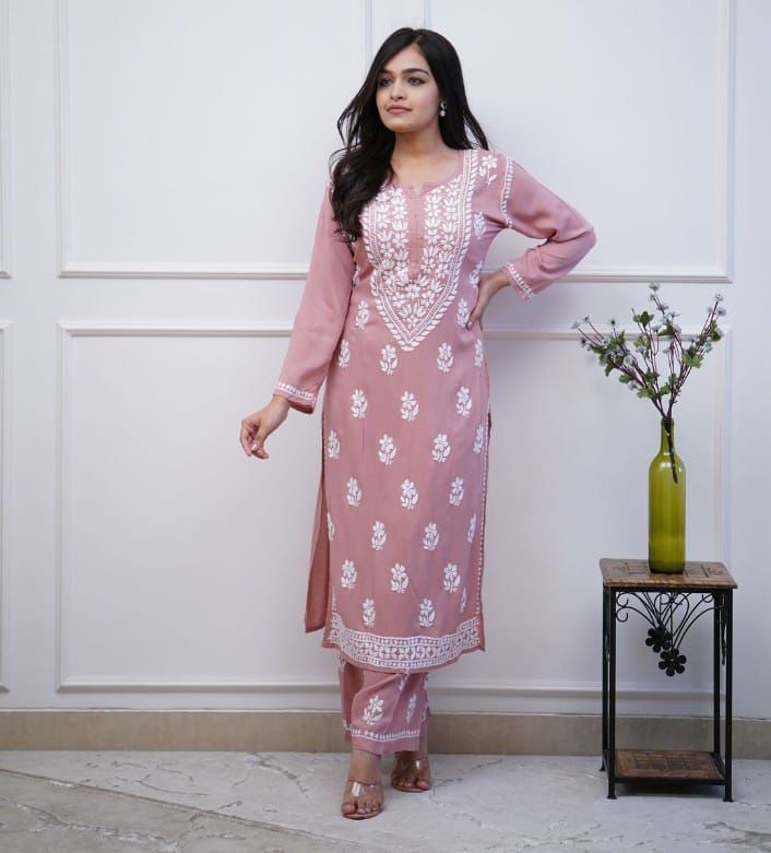 Elegant Chickenari Embroidered Co-ord Set