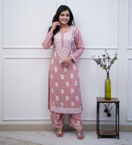 Elegant Chickenari Embroidered Co-ord Set