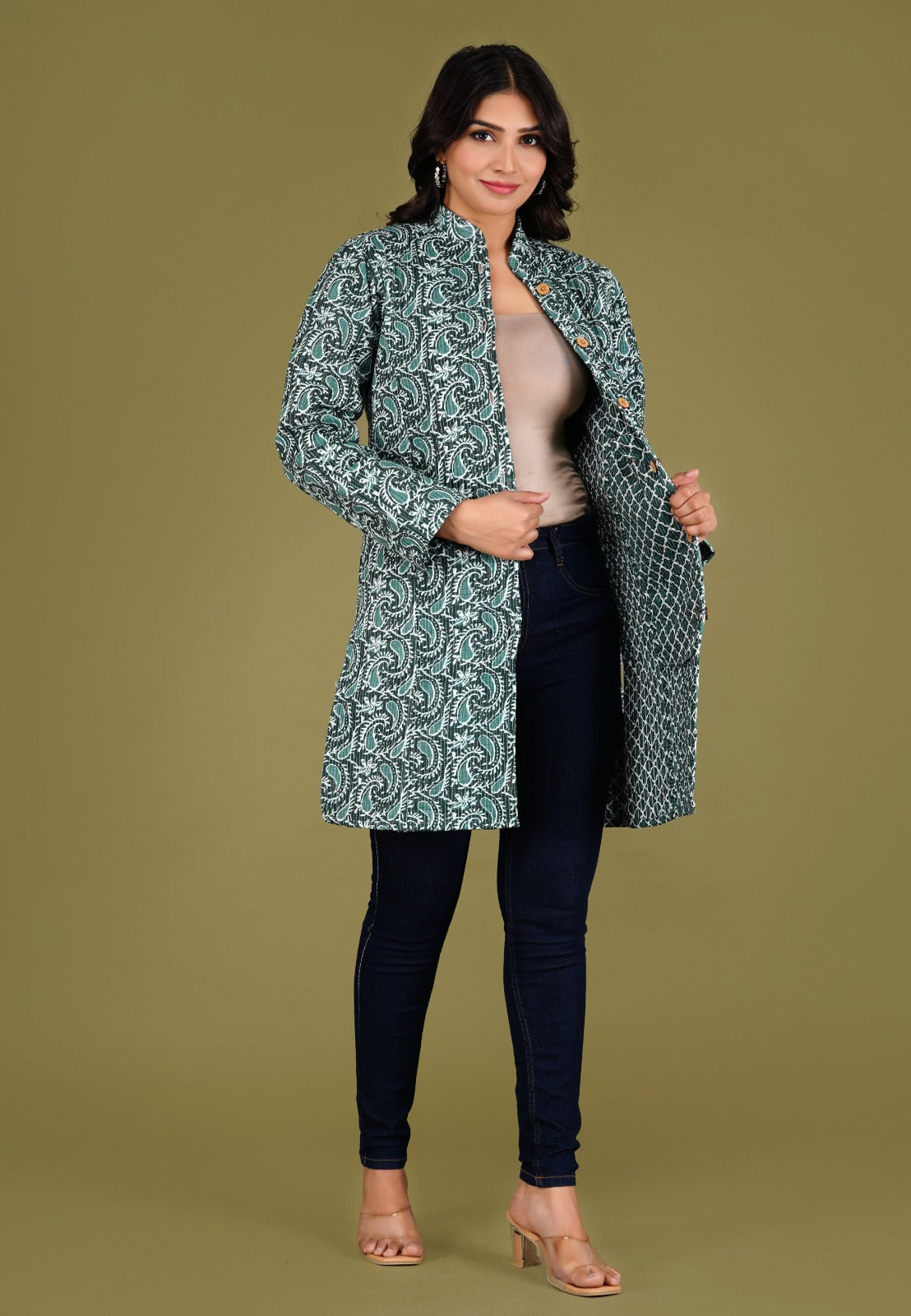 Pure Cotton Reversible Long Jacket