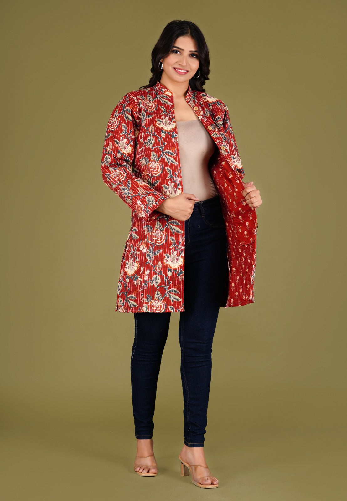 Pure Cotton Reversible Long Jacket