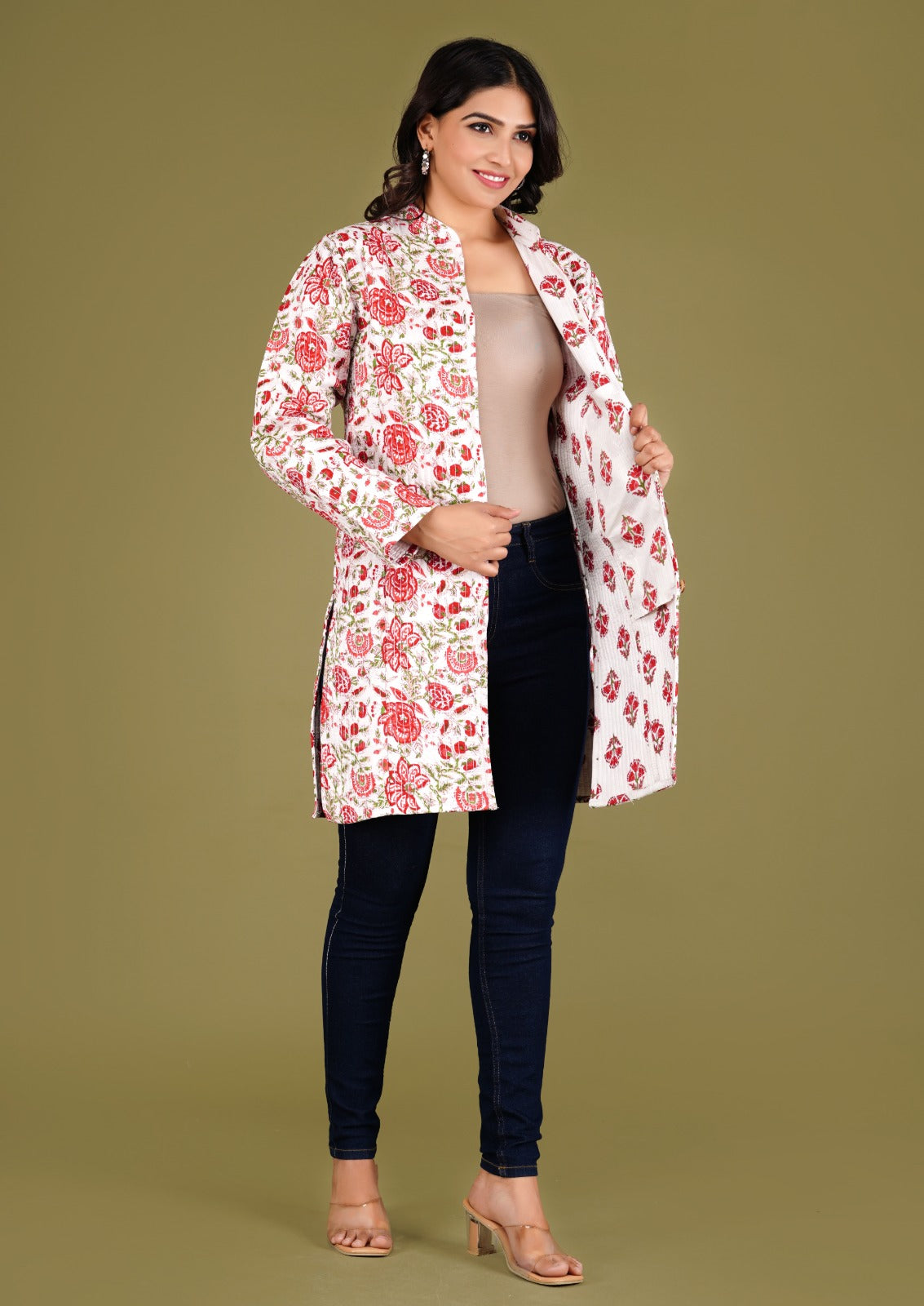 Pure Cotton Reversible Long Jacket