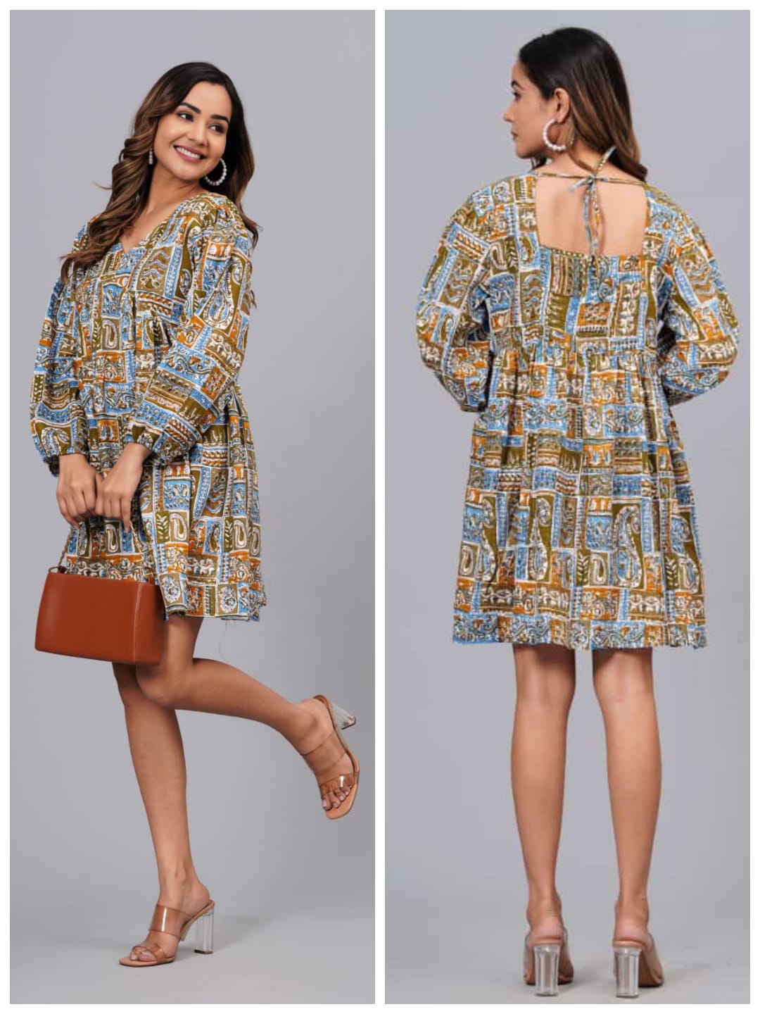 Designer Printed Midi Dress